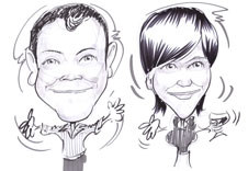 Birthday Party in caricature